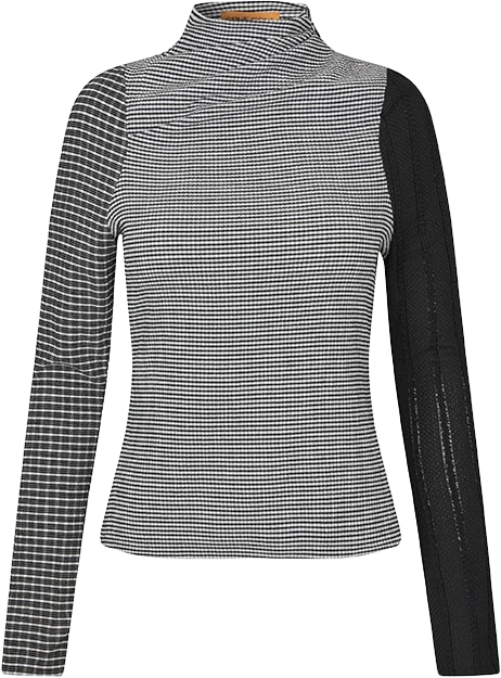 Billede af Asymmetric Long Sleeve Top, 2247 Patchwork Jersey
